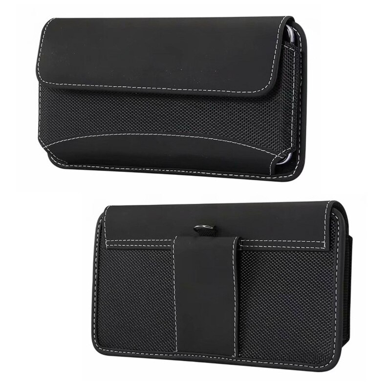 Yelun para Xiaomi Redmi 7 tiburón negro 2 Horizontal Vertical de nylon resistente funda con cubierta bolsa con Clip de cinturón lazo Estuche de transporte