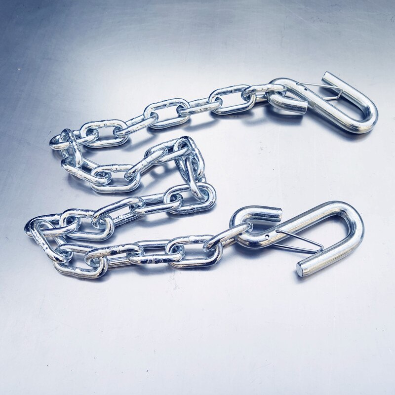 CVP Trailer Safety Wire Chains With S Spring Hooks, 1m Long Tie Down RV Parts Camper Caravan Accessories