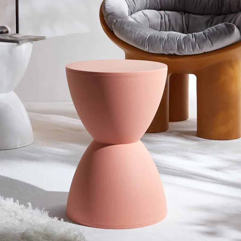 Taburete nórdico redondo para sala de estar, moderno, informal, Simple, grueso, bajo para el hogar, taburete de Príncipe, zapato , reloj de arena, apartamento, barbacoa: Verde