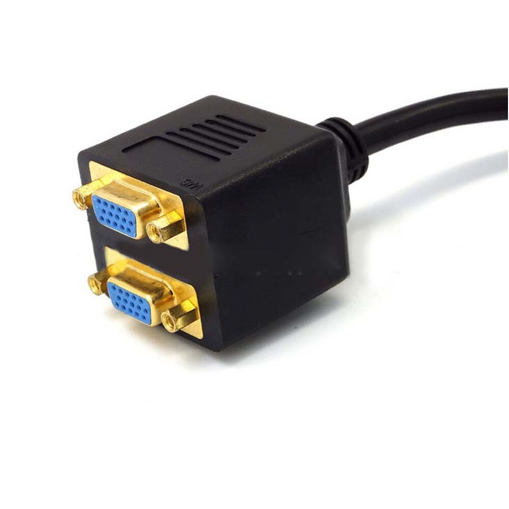 VGA 1 Male To Dual 2 VGA Female Sockets Converters Adapter 15-pin Male To 2x 15-pin VGA Female Cable Splitter Connector