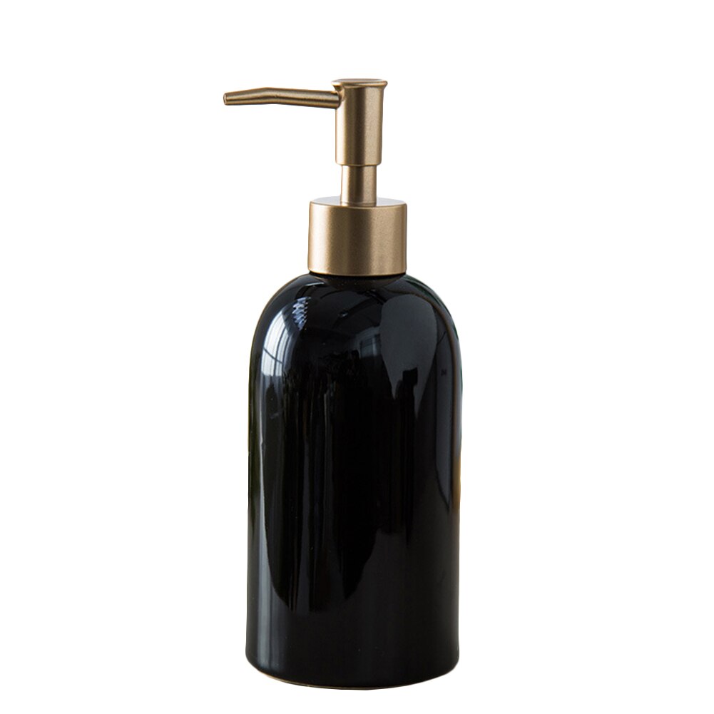 420ml flydende sæbe shampoo lotion shower gel keramisk tom pumpe flaske container shower gel keramisk tom pumpe flaske container: Sort