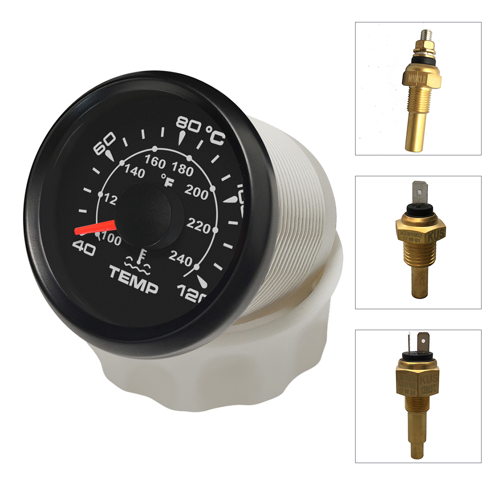 2 "Universal Water Temp Meter Auto Temperatuur Gauge Indicator Voor Motor Motorfiets Rv Auto Yacht Boot 12V 24V 8 Kleur Backlight