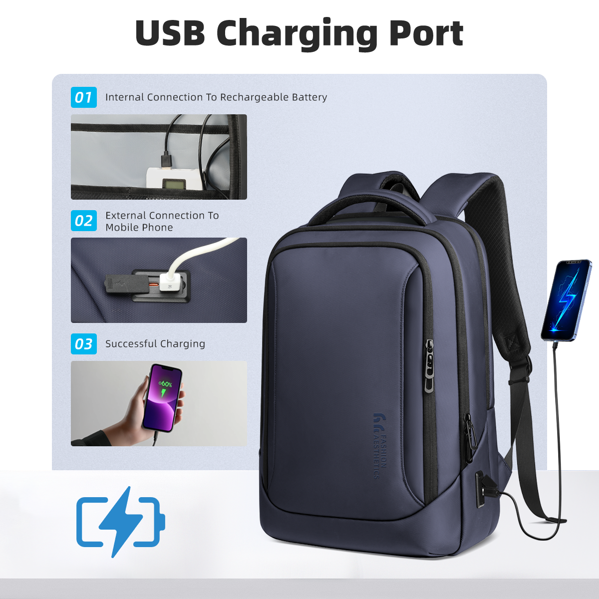 Mochila de viaje Heroic Knight de gran capacidad, impermeable, mochila para ordenador portátil de 15,6 ", mochila de trabajo para , mochila escolar