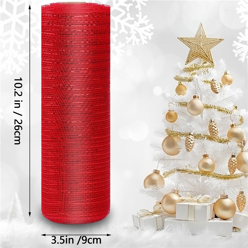 4 Roll Deco Poly Mesh Lint Roll Voor Kransen Maken, 10.2 Inches X 30 Voeten Elke Rol Pp Mesh Voor Party Kerst
