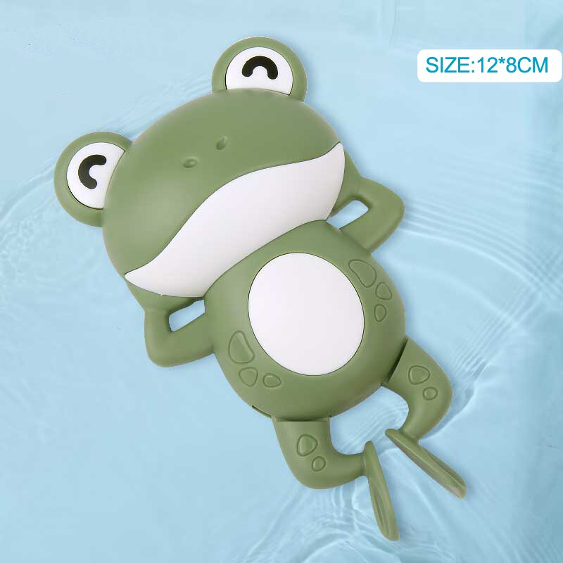 2022 Clockwork Animals Baby Bathing Toys for Kids 2 To 4 Years Old Bathtub Water Game Wind-up Shark Toys for Bebe 0 12 24 Months: Green Frog
