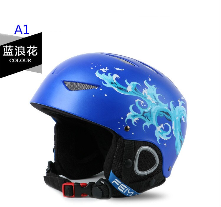 FEIYU volwassen kinderen ski helm mannen en vrouwen single board hoofd guard dubbele plaat uitgerust met sport ski cap: A1 / 52 TO 56 CM