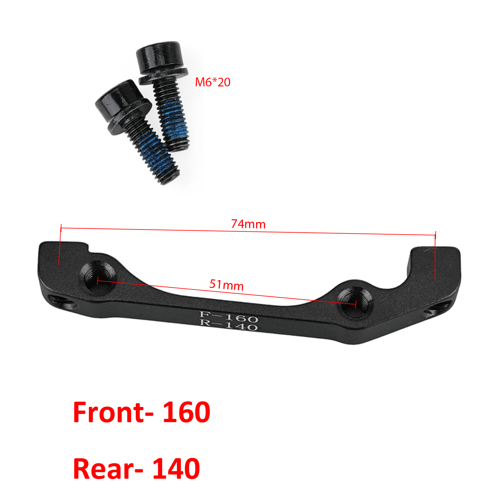 Zoom XTECH HB100 Hydraulic Disc Brake Adapter 140/160/180mm Bracket Front & Rear Caliper Mount Bicycle Scooter Parts: WHITE