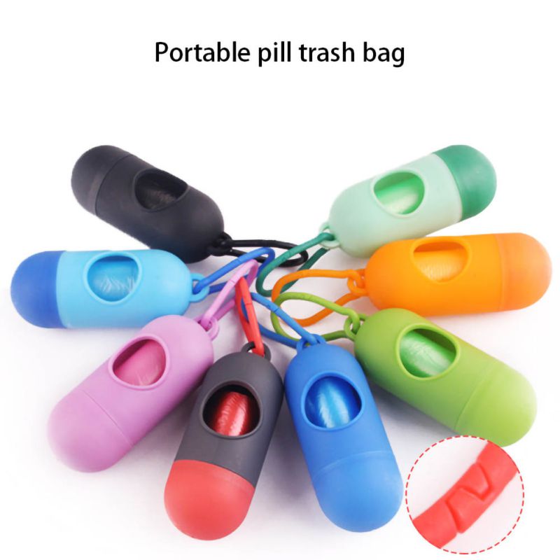 Umweltfreundliche 15 Rolle Müll Taschen 8 Farbe Scheiße Tasche Spender Mülleimer Halfter Kacke Tasche einstellen Haustier Hund Mülleimer reinigung Liefert
