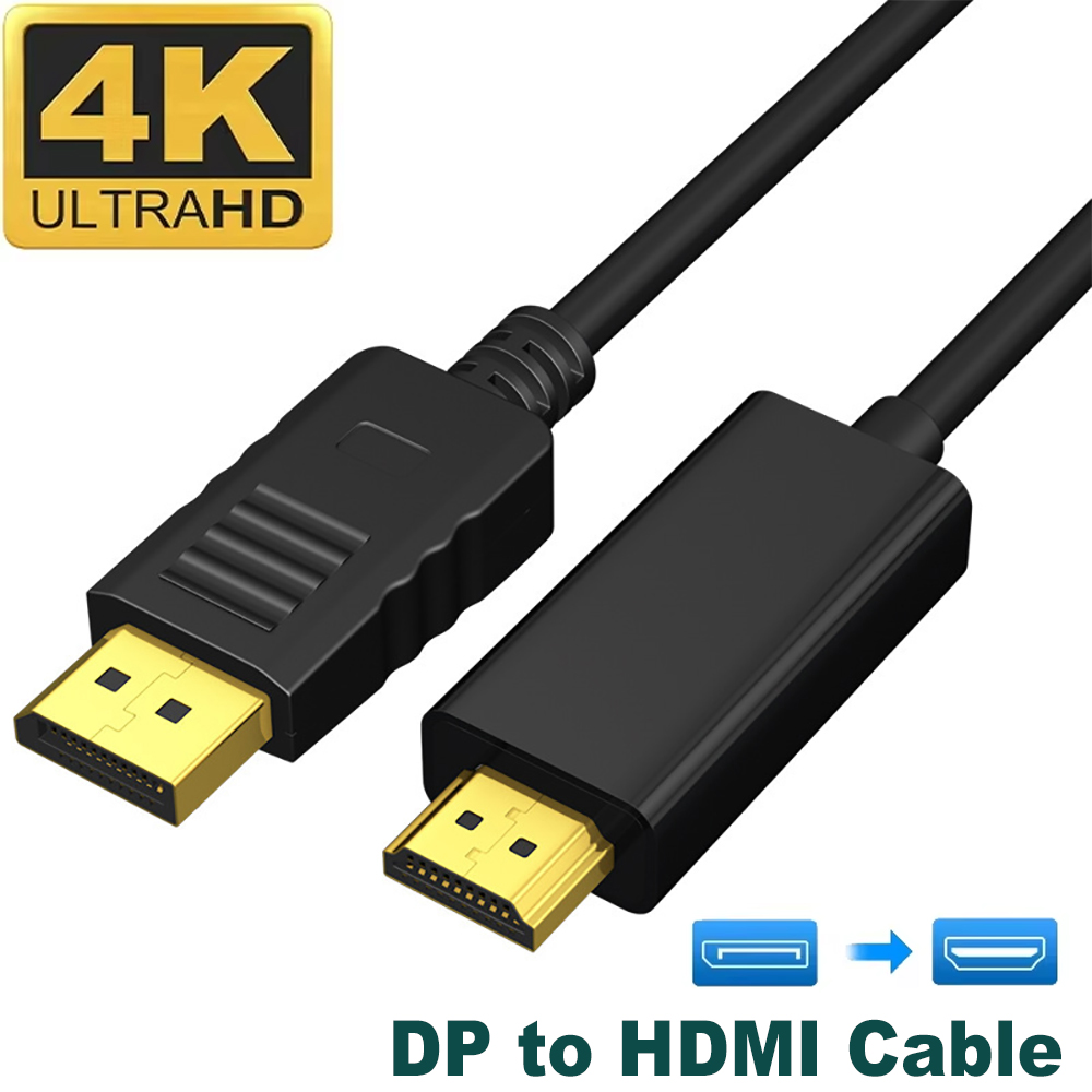 4K DisplayPort to HDMI-compatible Cable DP to HD Adapter 1.8m DisplayPort Video Audio Cable for PC Laptop HDTV Projector Monitor