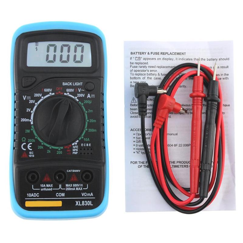 XL830L Handheld Digitale Multimeter Lcd Backlight Draagbare Ac/Dc Amperemeter Voltmeter Ohm Voltage Tester Meter Multimetro