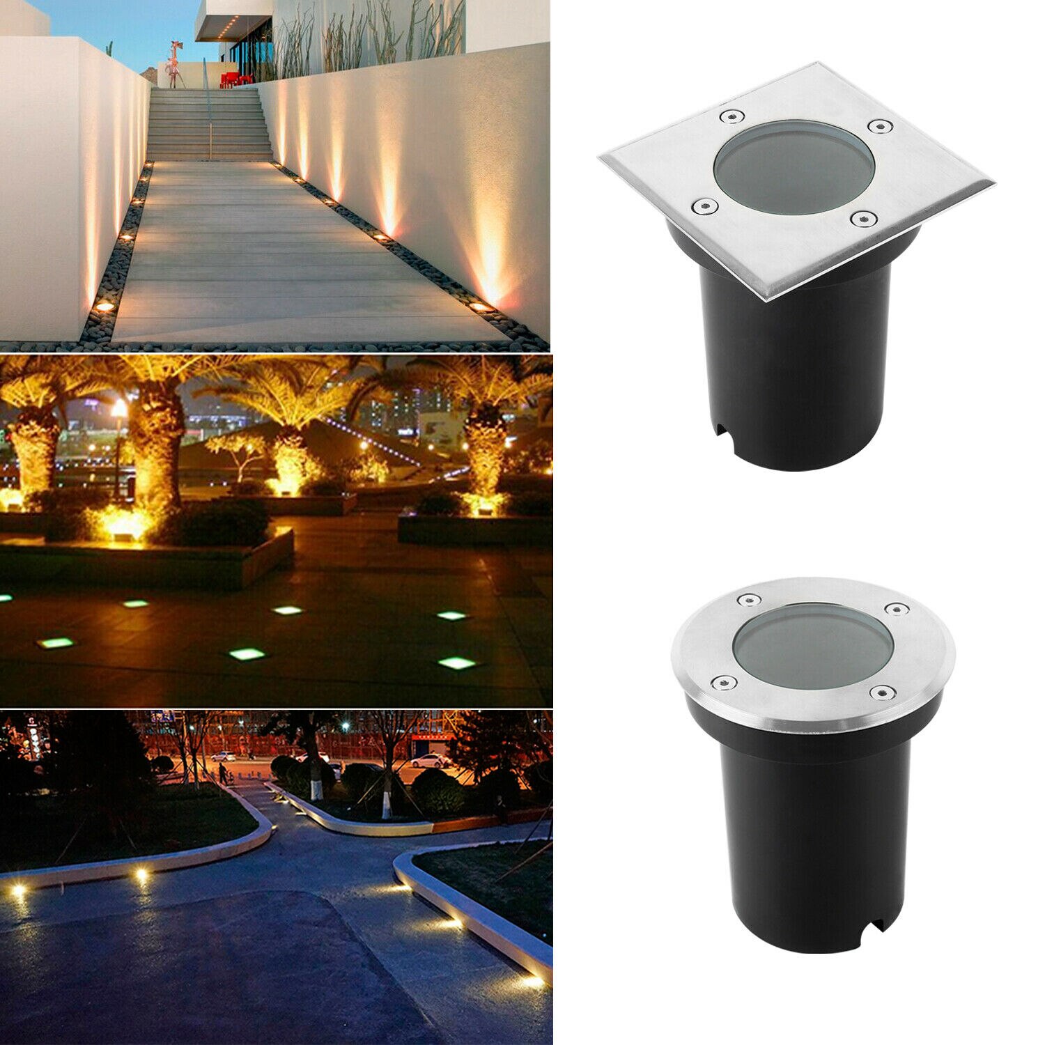 LED In-ground Light AC220V Buried Lights GU10 Waterproof IP67 Outdoor Recessed Spot Ground Lamp Underground Floor Lamps