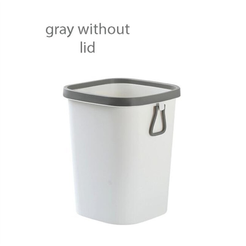 Trash Can Organizer Toilet Garbage Container Bin Home Living Room Kitchen Waste Bin Household Office Dustbin Home Cleaning Tools: Grey pressure ring / 13L