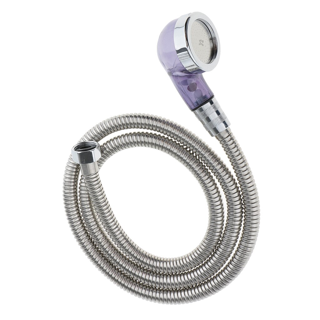 Stainless Steel Bath Shower Head Pipe Chrome Set + Long Flexible 1.2m Shower Hose High Pressure & 30% Water Saving