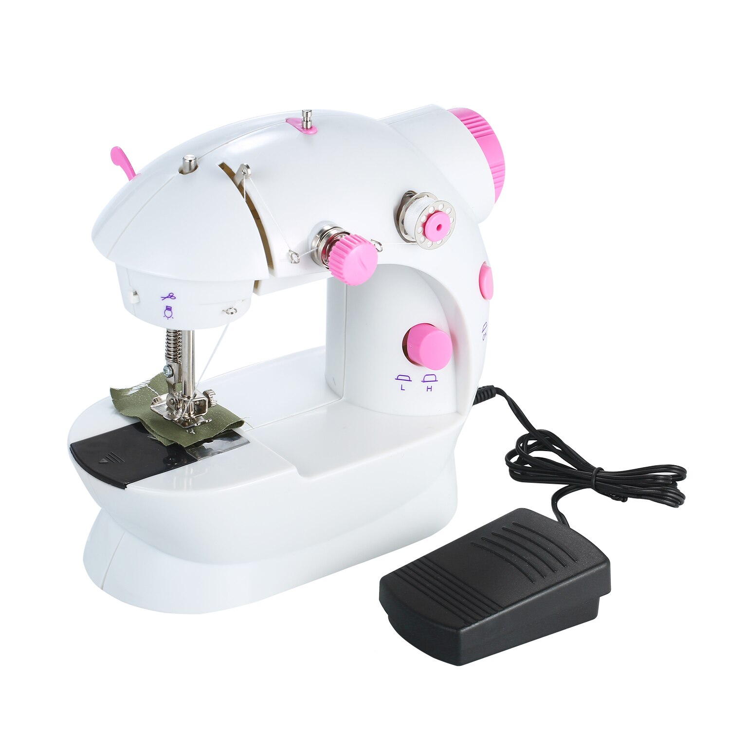 Home Mini Sewing Machine Adjustable 2-Speed Double Thread Portable Electric Household Multifunction Sewing Machin with Lights