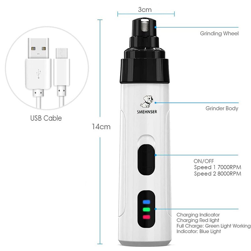 Nagel Clipper Für Hunde Nagel Clippers Haustier Grinder Kurze Unhas Gato Für Katzen Hund Nagel Clipper USB Tier Pflege Trimmer geräuscharm