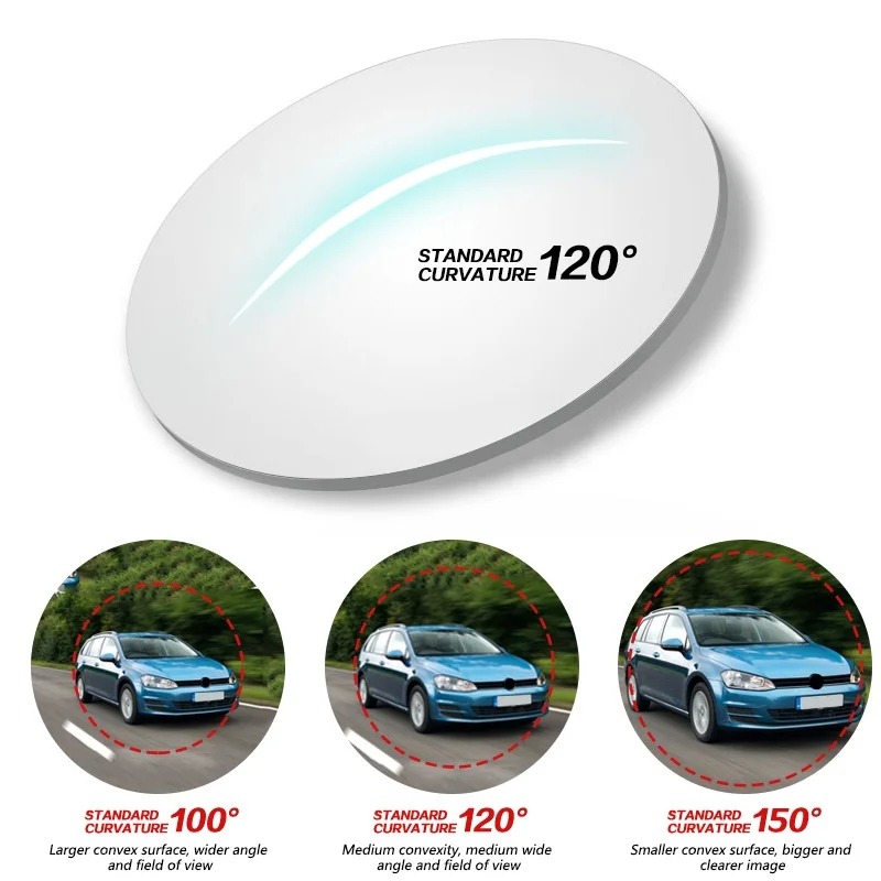 Espejo retrovisor para coche, espejo auxiliar para punto ciego, Ultra claro, ángulo grande ajustable de 360 grados, espejos sin bordes inversos para coche