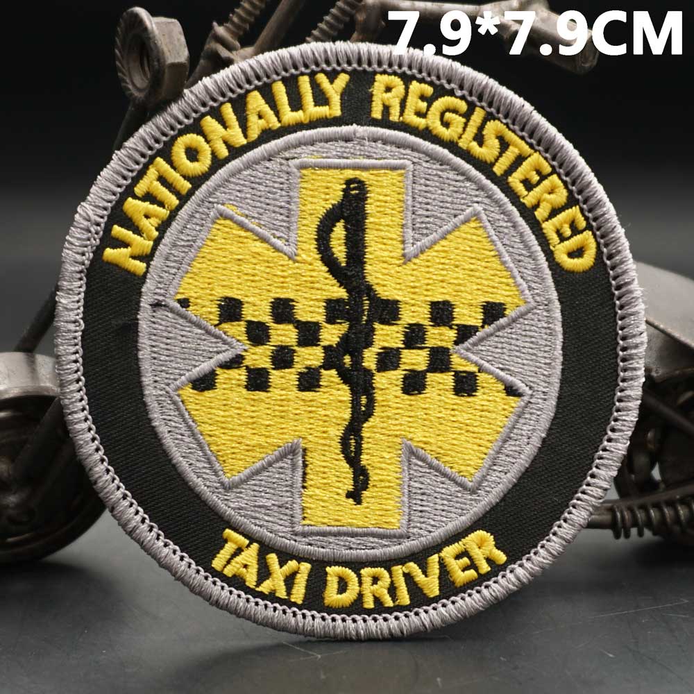 AA142-2 Nationally Registered Taxi Driver EMBROIDERY PATCH: XS