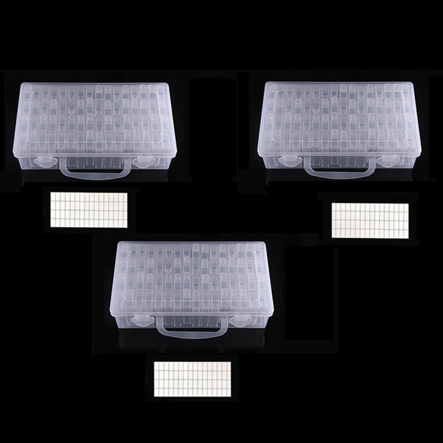 28/ 64 Grids Plastic Box Organizer Medicine Case Diamond Painting Storage Box Embroidery Storage Case Jewelry Accessories Tools: 3pcs box