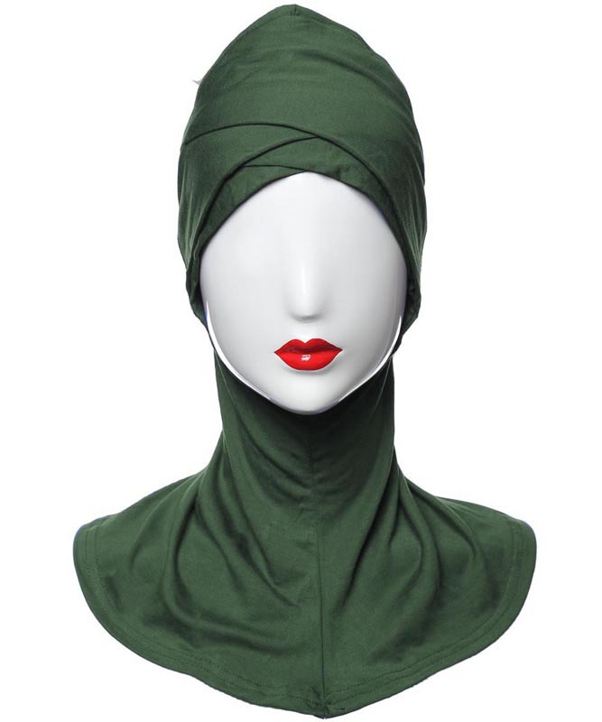 1 fuld cover indre kors hijab kasketter muslimsk turban hat kvinder islamisk undertørklæde hætte solid modal hals hoved under hijab cagoule