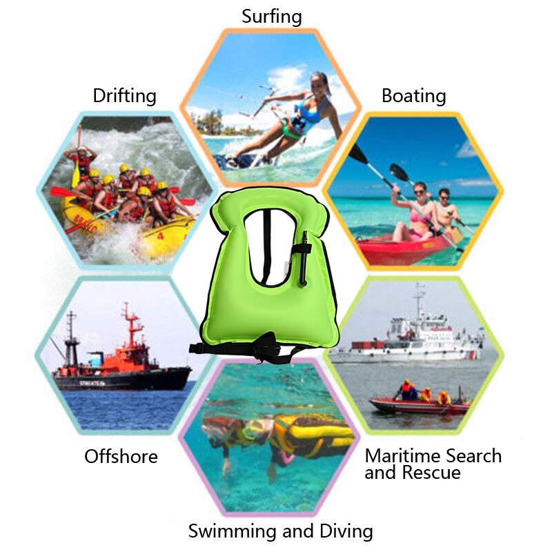 Fly Fishing Life Jackets Unisex Inflatable Snorkel Vest Snorkel Jacket Diving Safety Jacke