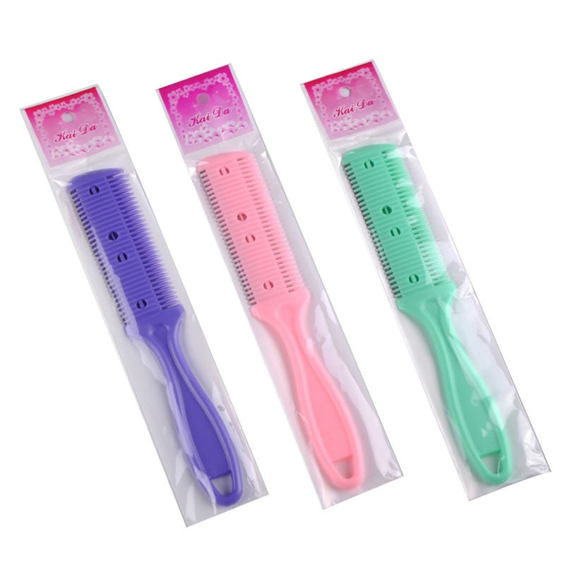 1pc Hair Cutting Comb Double Sided Hair Styling Razor Thinning Shaper Hair Brushes With Razor Blades Hair Salon DIY Styling Tool