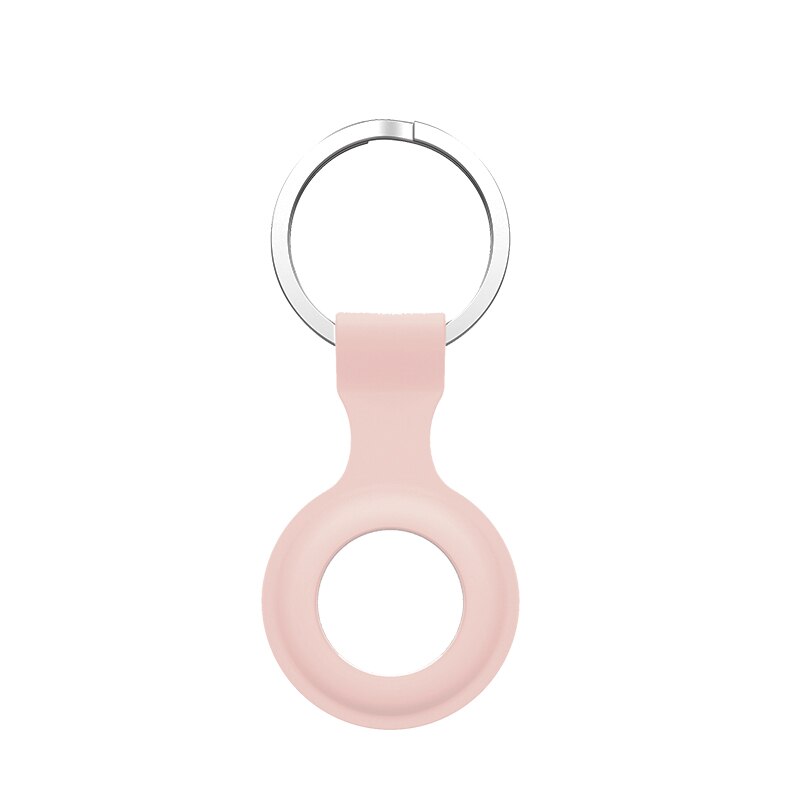 Nuove custodie protettive per Apple Airtag Tracker in pelle custodia portachiavi Airtag in Silicone anti-smarrimento Airtag Cover Leder: Pink Silicone