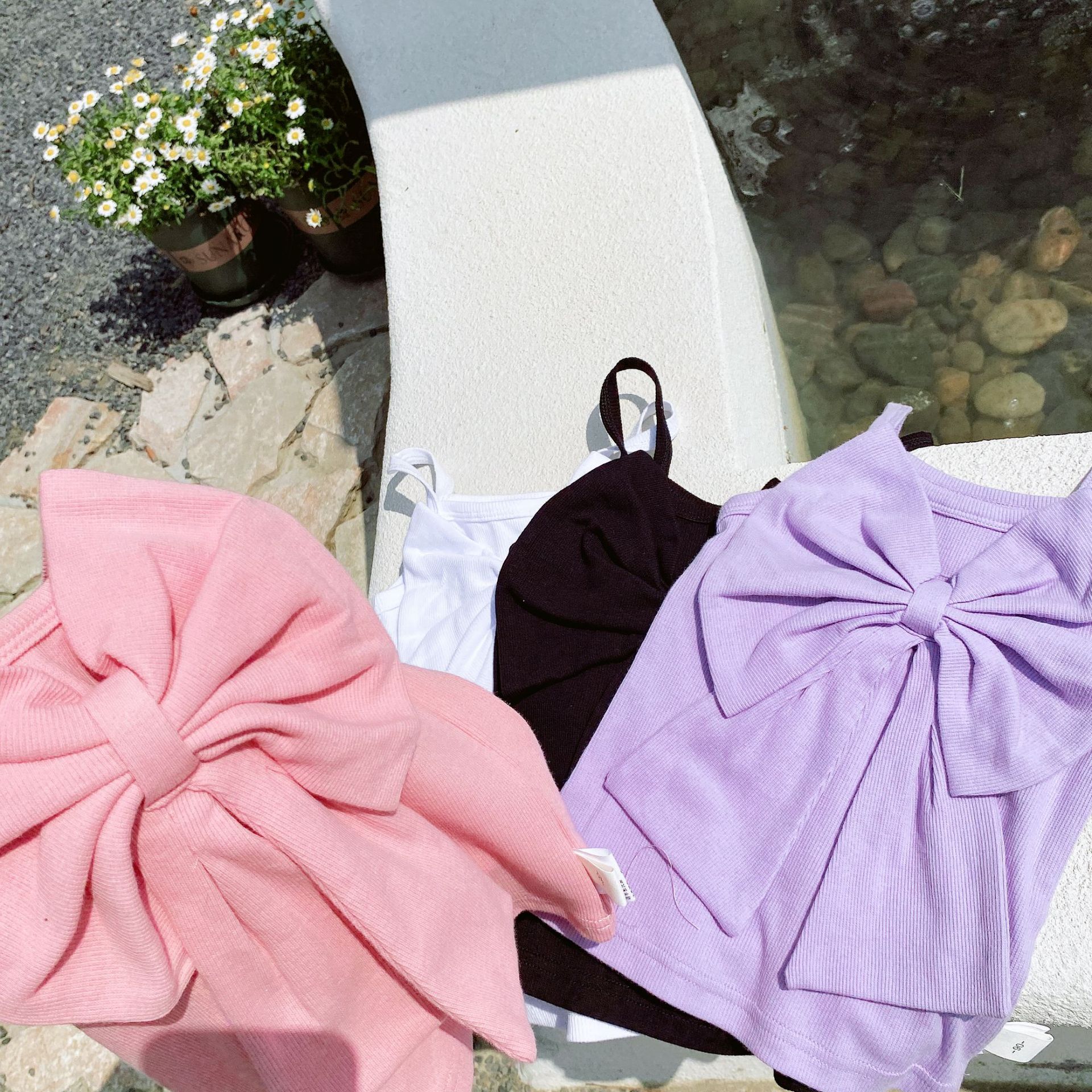 Summer Girls Candy Color Vest with Bow Kids Vests