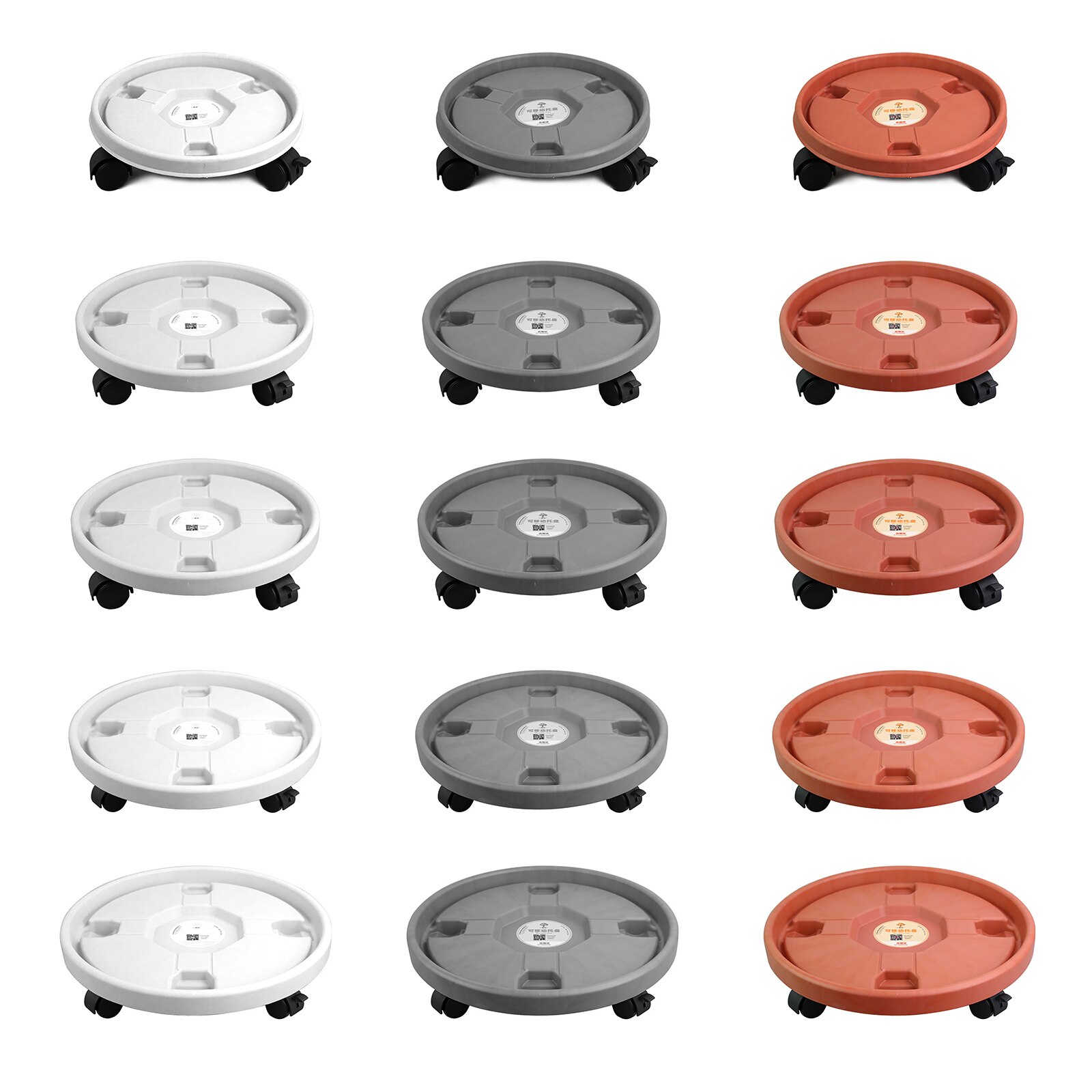 Flower Pot Tray Round Plastic Tray Caster Wheels Pallet Tray Vase With Rollers Flower Plant Pot Holder