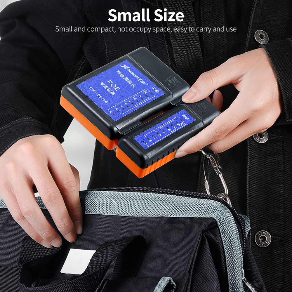 Portable Multifunctional RJ45 Network Cable Tester RJ11 Telephone Cable Test Tool with LED Indicator Lights Detachable