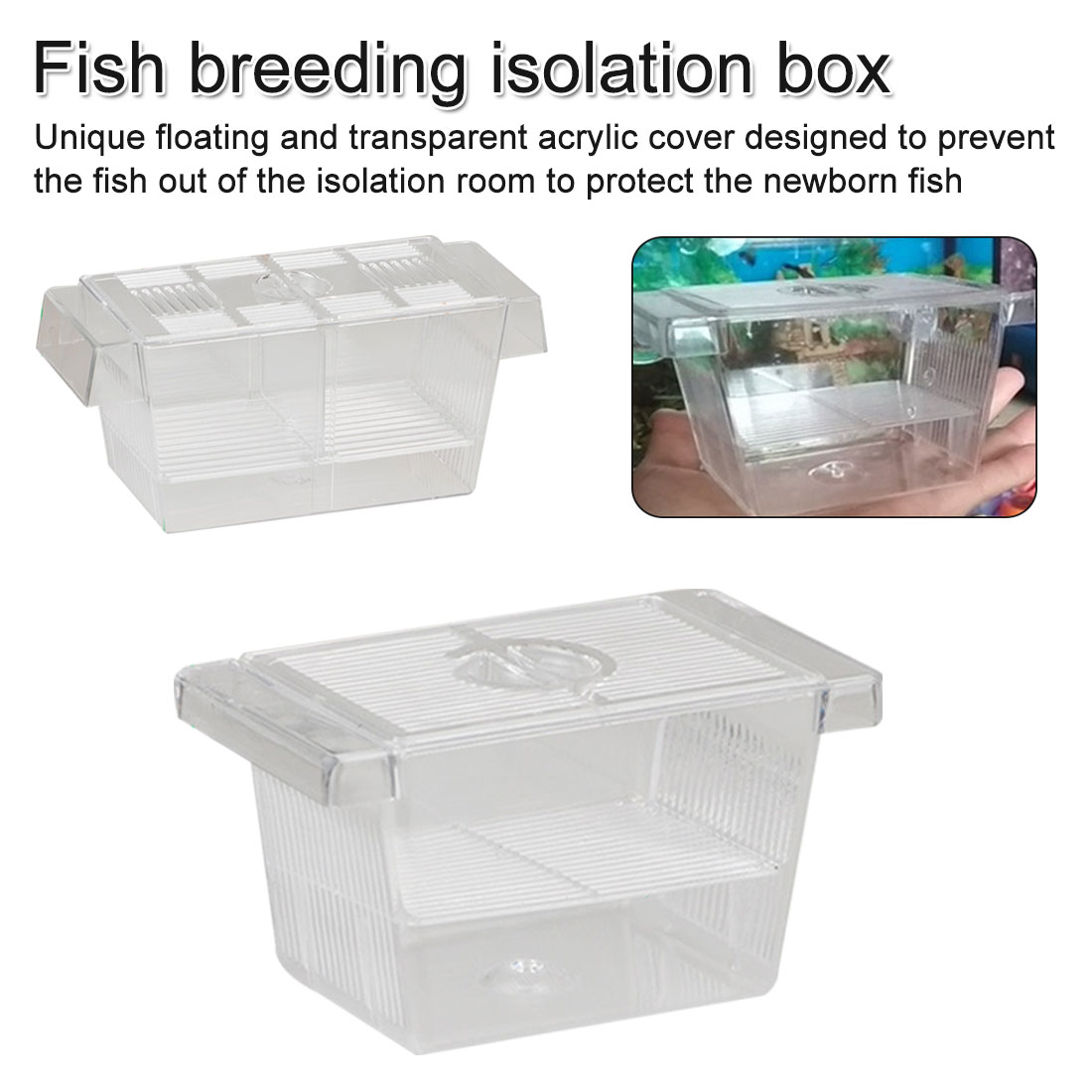 Acuario transparente doble cuenco Fighting Fish Mini casa caja incubadora para aislamiento Fry incubadora jaula para reptil Turtle House