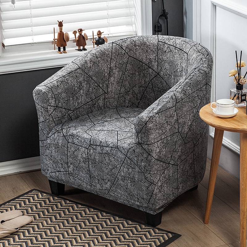Venytettävä nojatuolin päällinen geometrinen amme kahvi sohvan päällinen klubituoli sohvan slipcover olohuoneen kodin huonekalujen suojaan: C nojatuolin päällinen