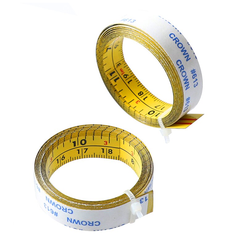 Miter Saw Self Adhesive Tape Measure 0.5&quot; Width Inch &amp; Metric Steel Ruler Miter Saw Scale For Table Saw Router Table Workbench