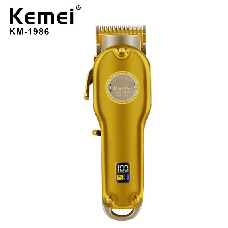 Kemei elektrisk hårklipper oppladbar barberhøvel 0m barberet hodetrimmer trådløs menns hårklipper skjeggtrimmer sett