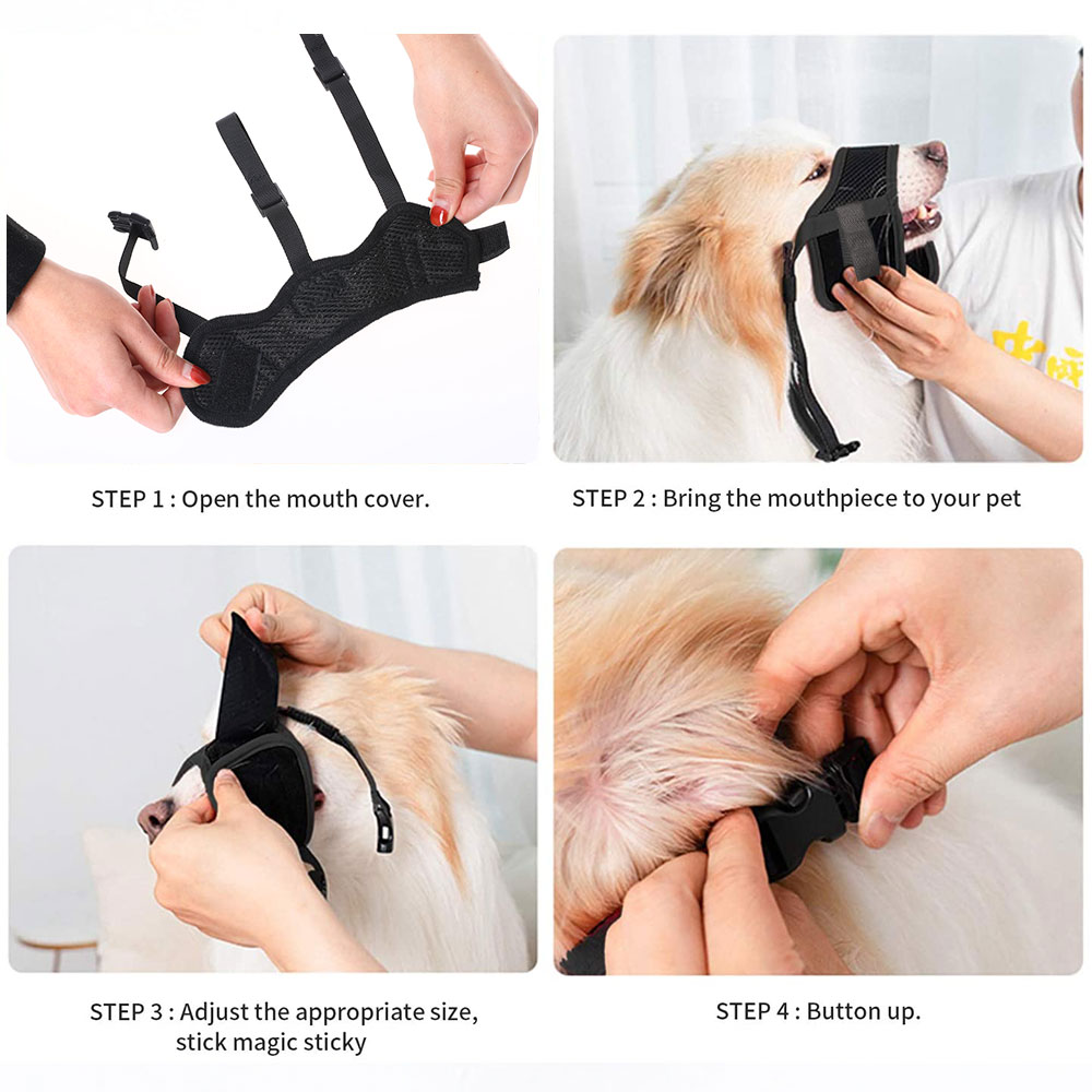Muselière respirante en maille ajustable pour chien, muselière Anti-aboiement et Anti-morsure, produit d&#39;entraînement, accessoire d&#39;extérieur pour chien, M/L/XL/XXL