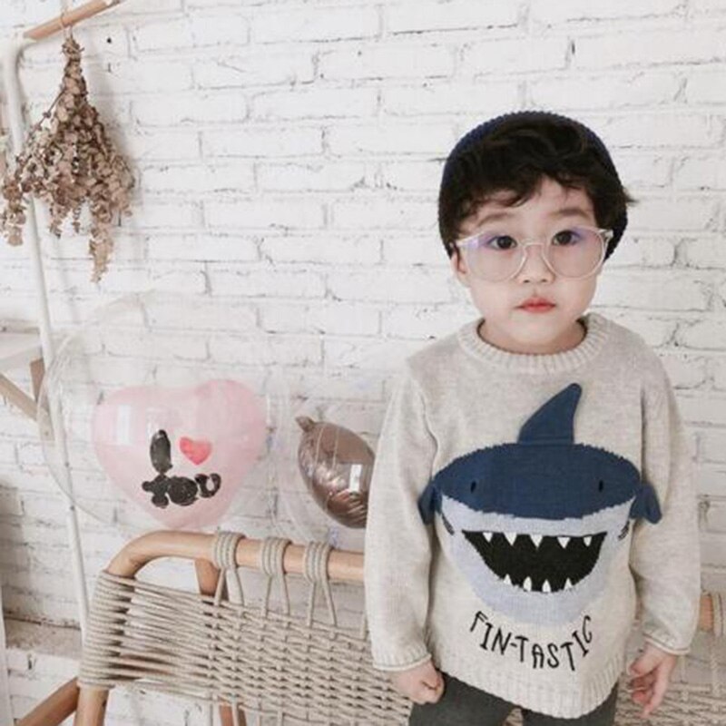 Children Clothing Kids Girls Coat Rainbow Knitted Sweater Brand Boys Rainbow Sweaters Boys Girls Clothes: Grey / 4T