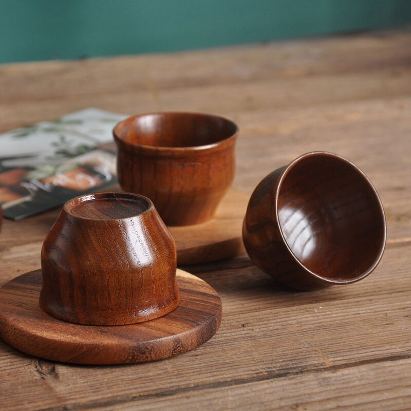 Wooden Cup Log Color Handmade Natural Wooden Coffee Tea Beer Juice Milk Mug Cup Water Cup Tumbler Kitchen Accessories