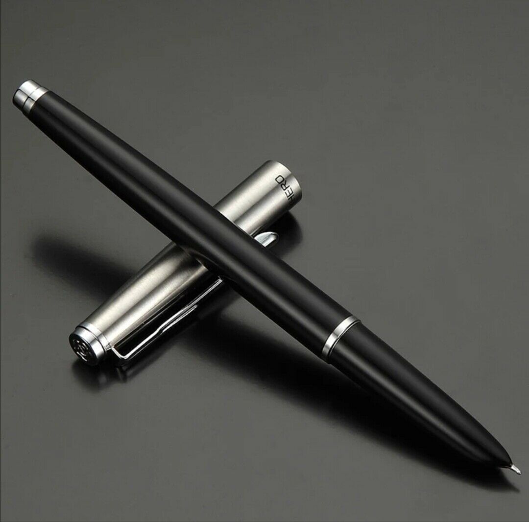 Early Hero 007 Fountain Pen Vintage Ink Pen Aerometric Filling System Fin Nib Stationery Office School Supplies Witing: Black