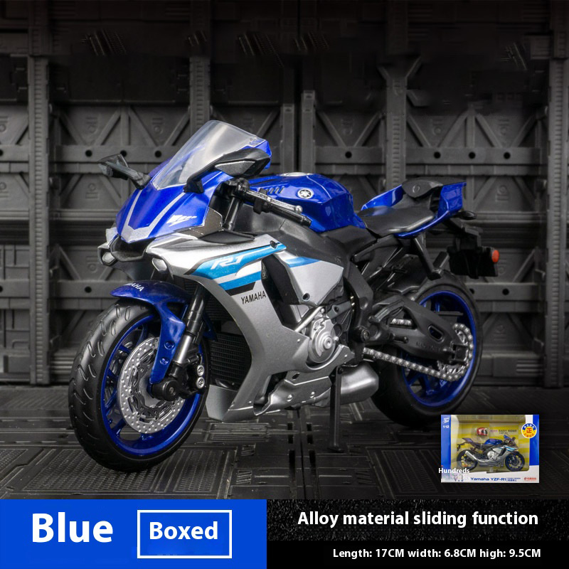 Accessori divertenti per la consolle centrale dell'auto, fantastici ornamenti da scrivania, decorazioni squisite in auto, modelli in lega di motociclette: Blu