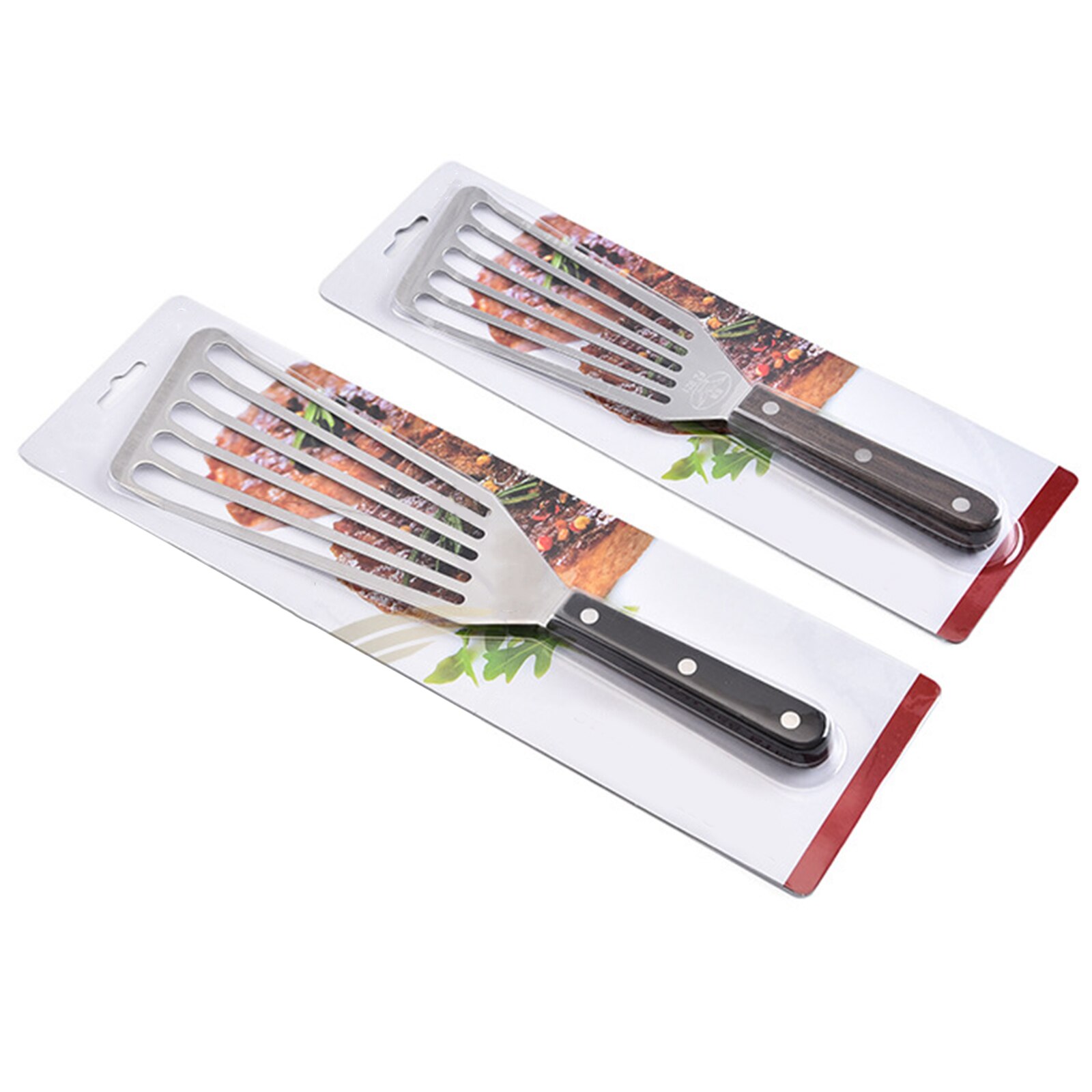 Köksgryta biff slitsad spade fisk spatel multifunktionell rostfri matlagning bbq verktyg