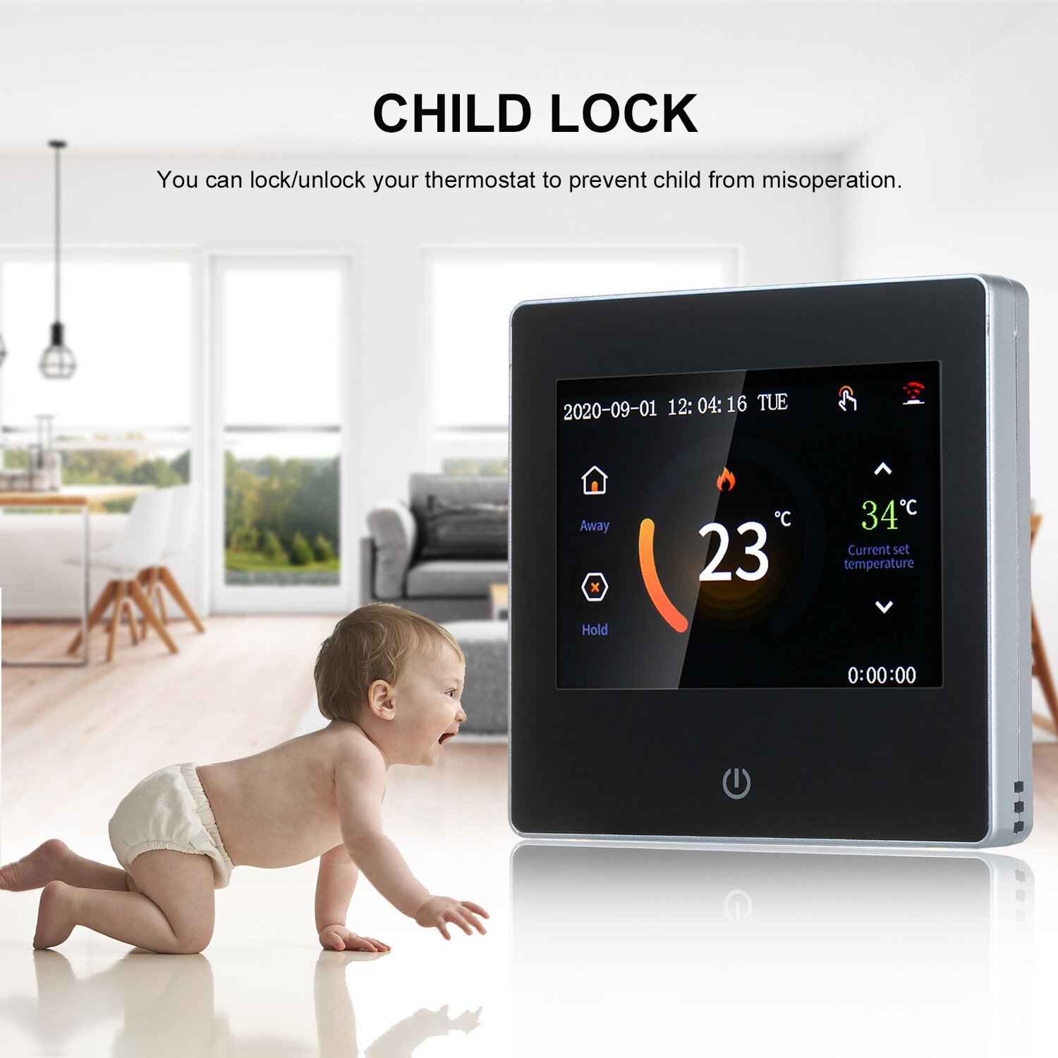 Smart Thermostat LCD Touch-screen Programmable Thermostat with WIFI Electric Heating 16A Digital Temperature Controller