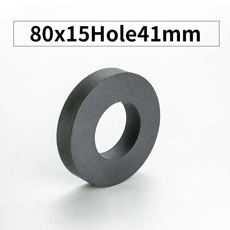 Rkzct 1 st rund ring svart ferritmagnet 7 storlek permanenta keramiska magneter 60 x 10 70 x 10 80 x 10 hål 32 50 x 10 80 x 15 100 x 15mm: Tyt -y80-15-1