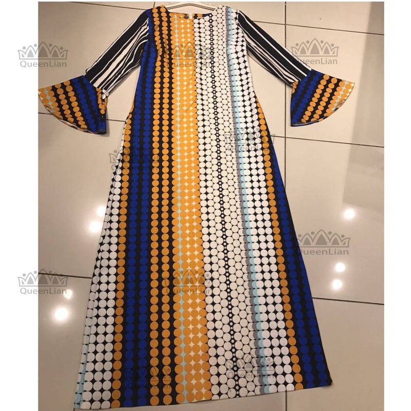 100% Cotton dashiki Print Dashiki Big Elastic Color Pattern Dashiki Dress For Lady(LILI03#)