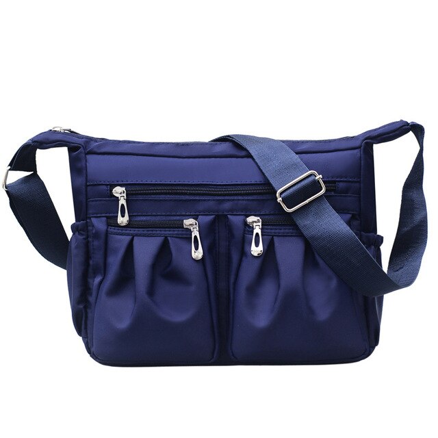 Yogodlns Nylon Shoulder Bag Women Waterproof Crossbody Bag Multi-pocket Handbag Large Capacity Messenger Bag Travel Oxford Bags: blue