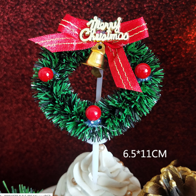 10Stck Weihnachten Kuchen Deckel Mini Weihnachten Baum Cupcake Deckel Ornamente Neue Jahr Weihnachten Party freundlicher Geburtstag Kuchen Dekor Liefert: Typ1