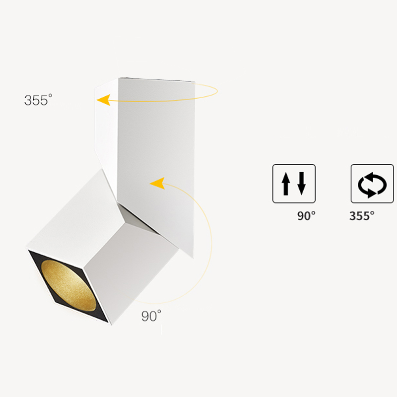 Art cube Plafond Opbouw RA93 7W 12W 15W LED Downlight Licht Verstelbare bestraling hoek