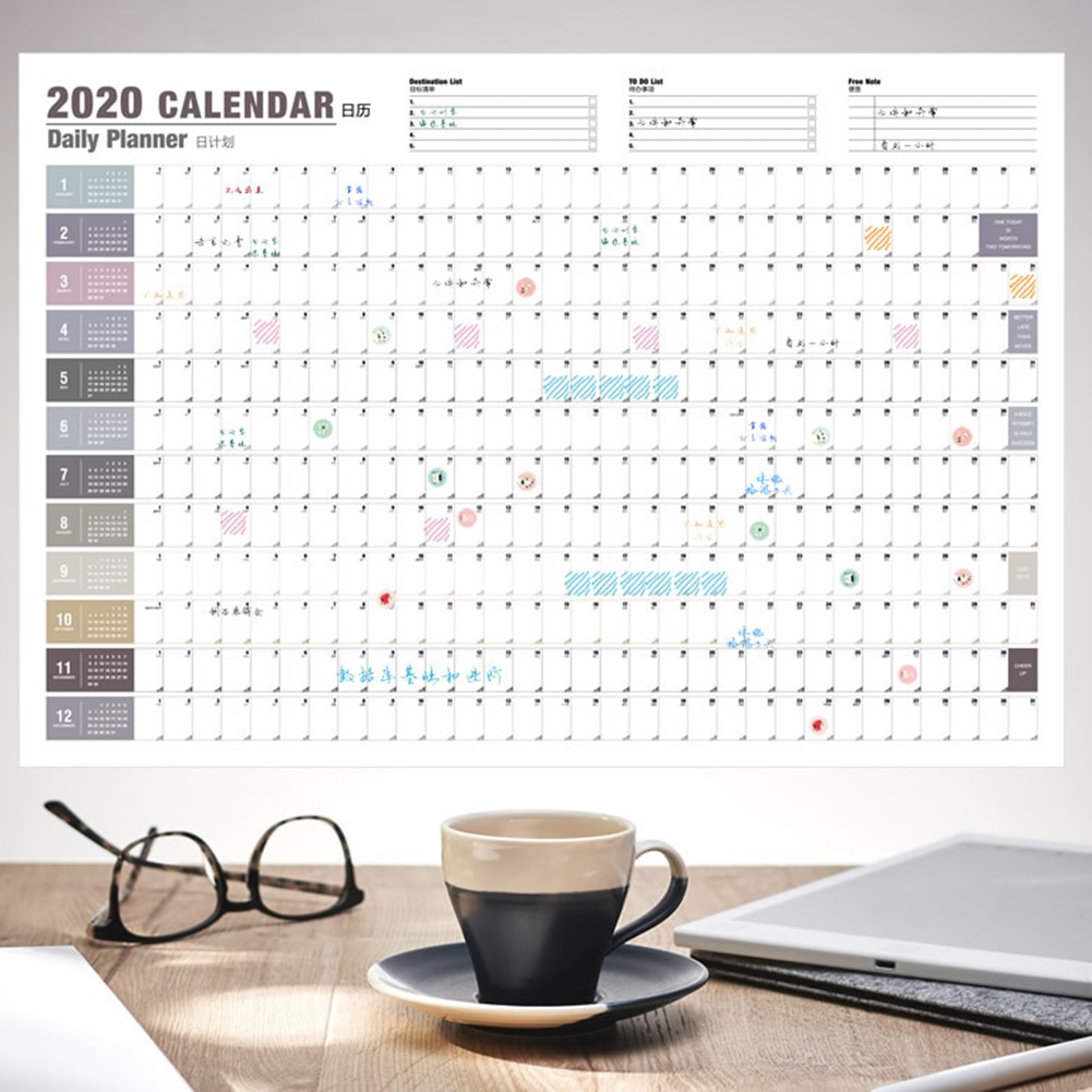 Kalender Papier Kalender Zauberstab Kalender 365 Tage Countdown Tagebuch Kalender Neue Kommen Studie Neue Jahr planen Zeitplan Organizer