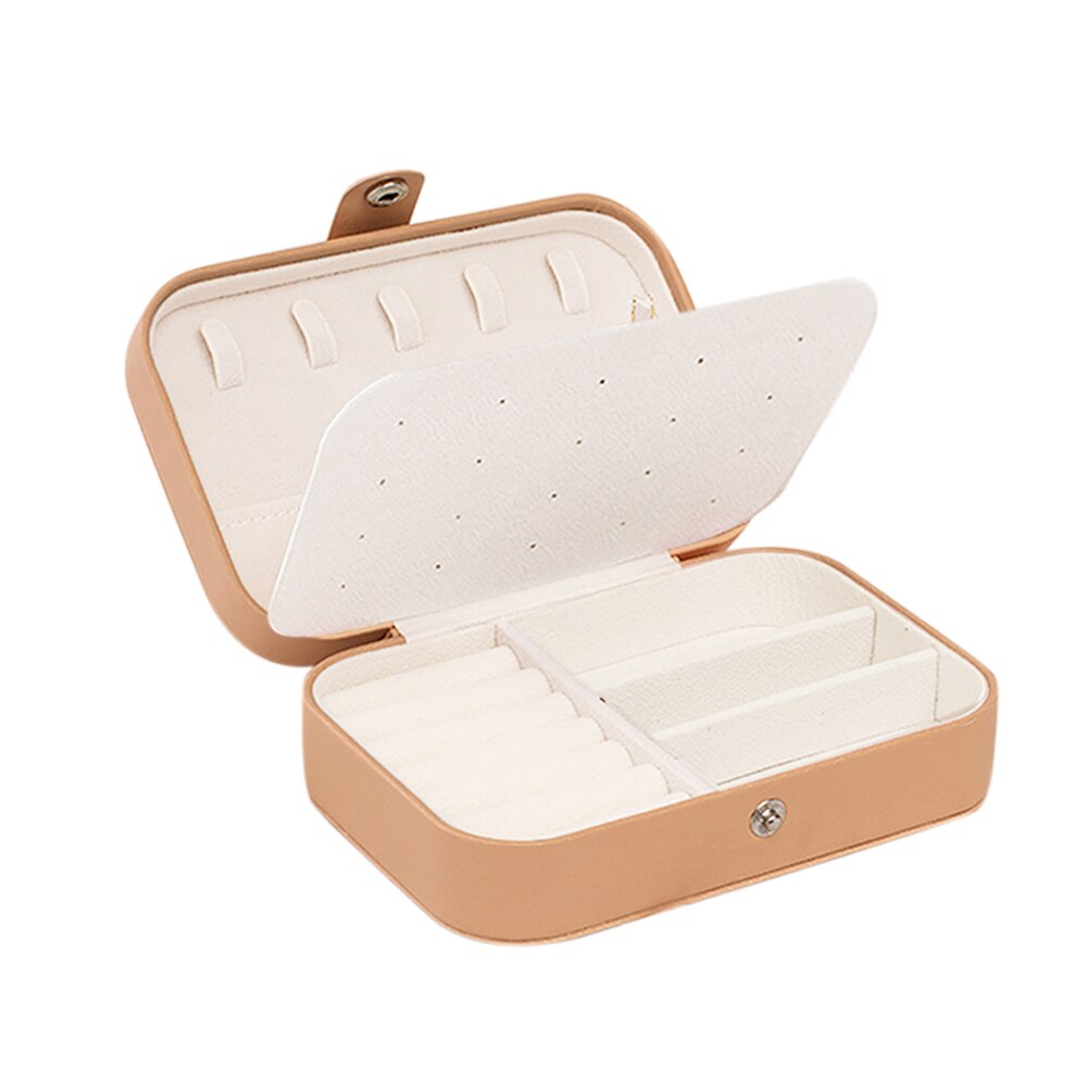 Velvet Portable Jewelry Box Jewelry Organizer Display Travel Jewelry Case Boxes Button Leather Storage Zipper Jewelers Joyero: 15