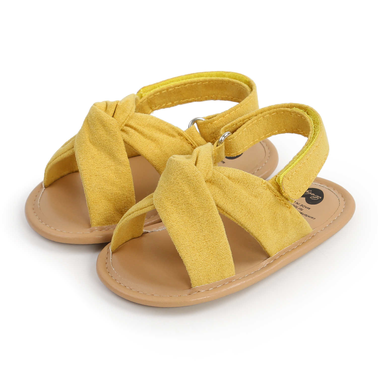 Ma&baby 0-18m zomerschoenen voor baby meisjes fluwelen sandalen klompjes casual pasgeboren babyschoenen: Geel / 13-18 maanden