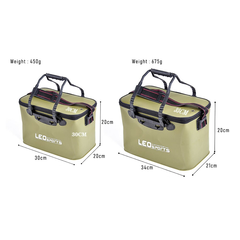 Portable Live Fish Box EVA Folding Fishing Bucket Outdoor Camping Water Container Fishing Gear Storage Bag Wear Resistant Bucket