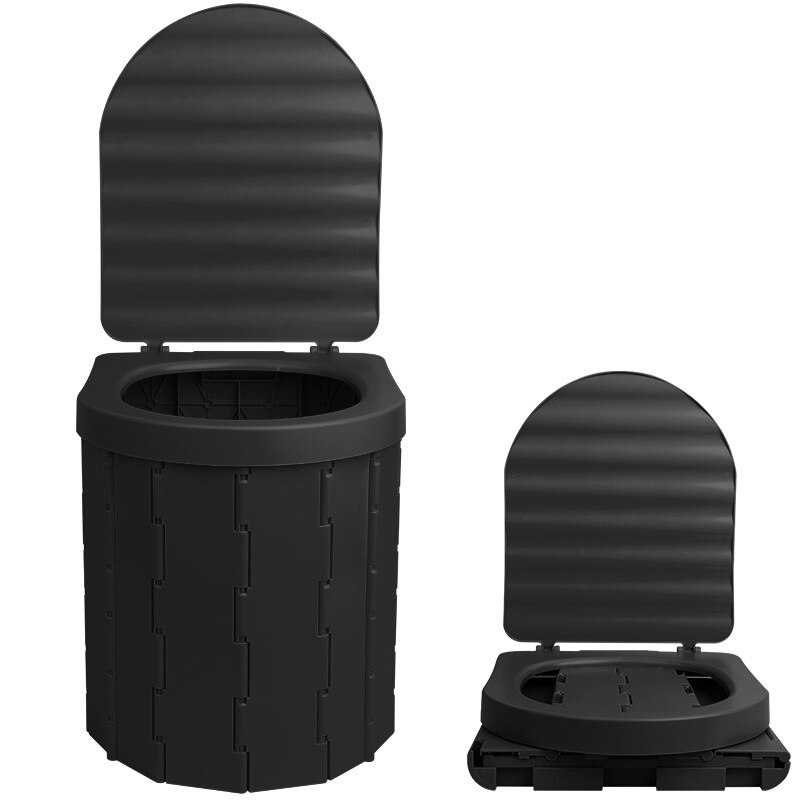 Portable Toilet with Lid Folding Emergency Potty Toilet Outdoor Emergency Waste Tank for Camping Hiking Beach Travel
